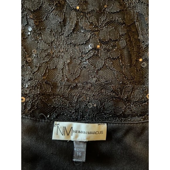 Neiman Marcus Dress 16 Stretch Lace Sequin Tiered Party Wedding Cruise NWT - Picture 9 of 11